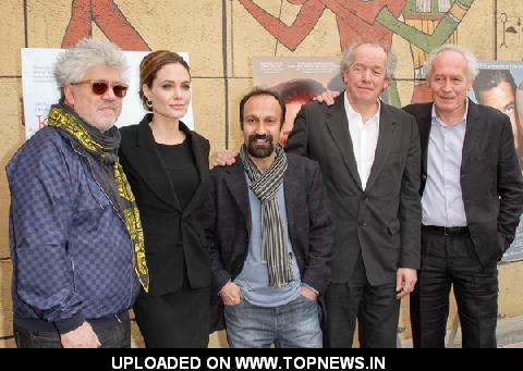Pedro Almodovar, Angelina Jolie, Asghar Farhadi, Luc Dardenne and Jean-Pierre Dardenne at 69th Annual Golden Globe Awards Pedro Almodovar, Angelina Jolie, Asghar Farhadi, Luc Dardenne and Jean-Pierre Dardenne at 69th Annual Golden Globe Awards